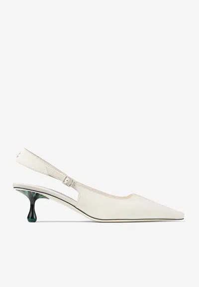 Jimmy Choo Amel Pointed Toe Slingback Pump In Latte