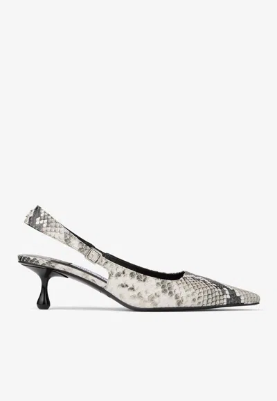 Jimmy Choo Amel 50 Snake-effect Leather Slingback Pumps In Multicolor