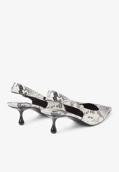 Jimmy Choo Amel 50 Snake-effect Leather Slingback Pumps In Multicolor