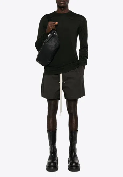 Rick Owens Dark Olive Oversized Level Sweater In Green