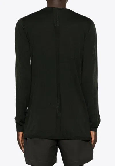 Rick Owens Dark Olive Oversized Level Sweater In Green