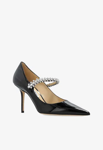 Jimmy Choo Bing 85 Crystal-embellished Pumps In Patent Leather In Multi