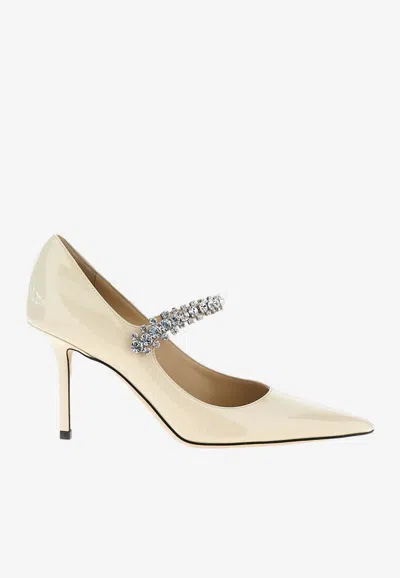 Jimmy Choo Bing 65 Pointed-toe Embellished Pumps In Beige