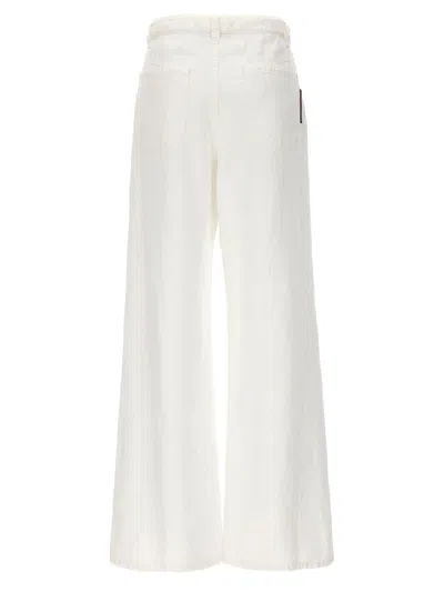 Brunello Cucinelli Palazzo Jeans In White
