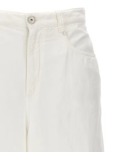 Brunello Cucinelli Palazzo Jeans In White