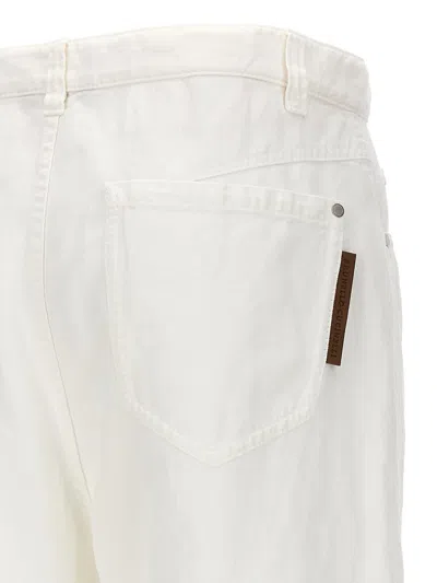 Brunello Cucinelli Palazzo Jeans In White