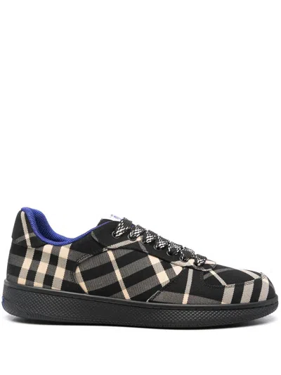 Shop Burberry Sneakers In Black Ip Chk