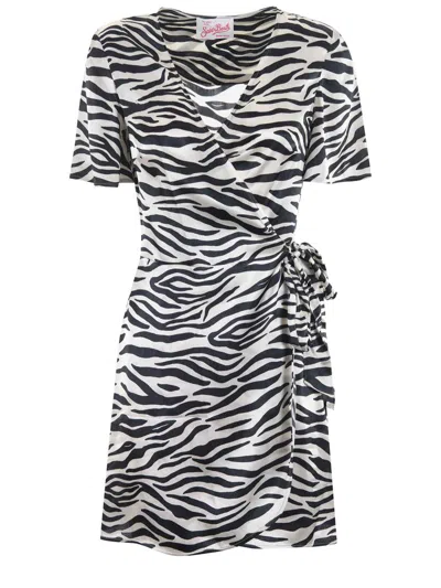 Mc2 Saint Barth Cedric Zebra Printed V In White