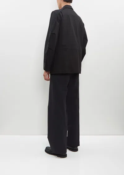 Sacai Chalk Stripe X Rip Stop Jacket In Black