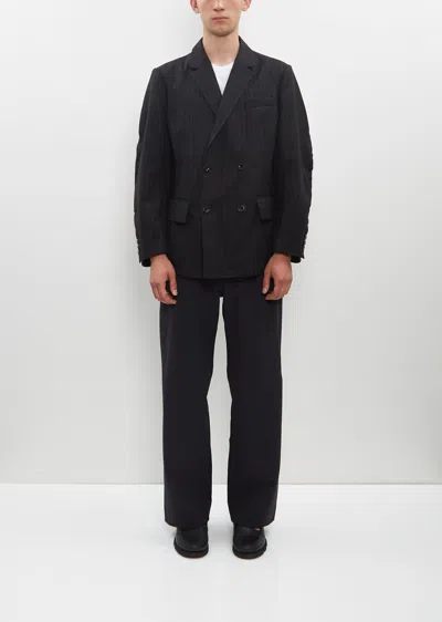 Sacai Chalk Stripe X Rip Stop Jacket In Black