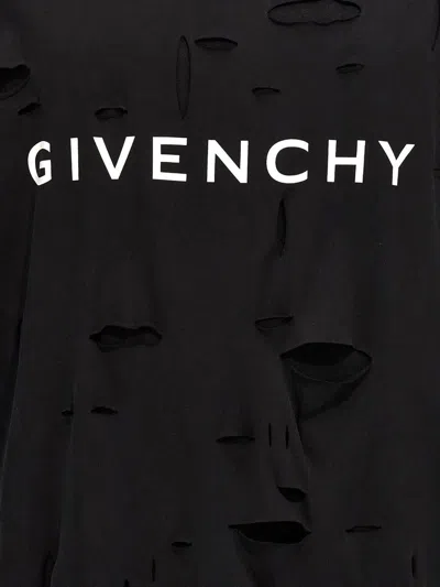 Shop Givenchy Destroyed Effect T-shirt In Black