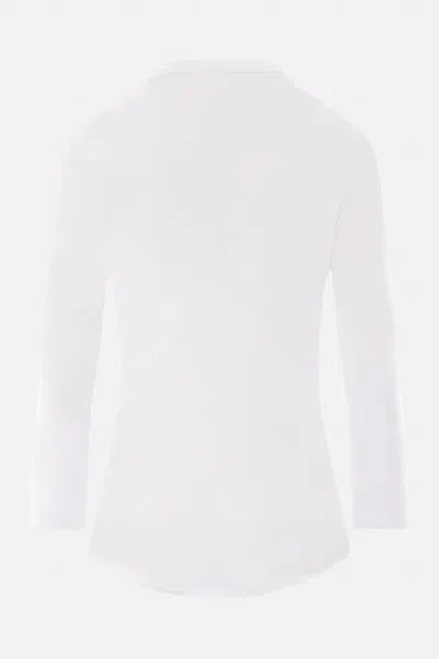 James Perse Sheer Slub Side Panel Shirt In White In White