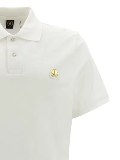 Moose Knuckles "everett Gold" Polo Shirt In White
