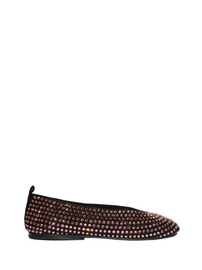 La Rose Crystal Embellished Ballet Flats In Pink