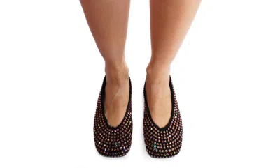 La Rose Crystal Embellished Ballet Flats In Pink