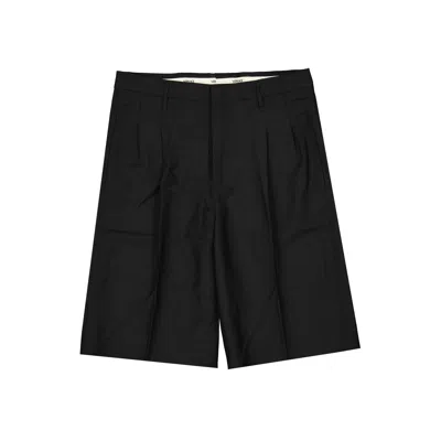 Versace Wool Classic Shorts Men In Black