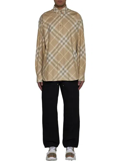 Shop Burberry Shirts In Beige