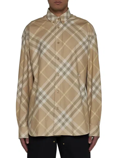 Shop Burberry Shirts In Beige