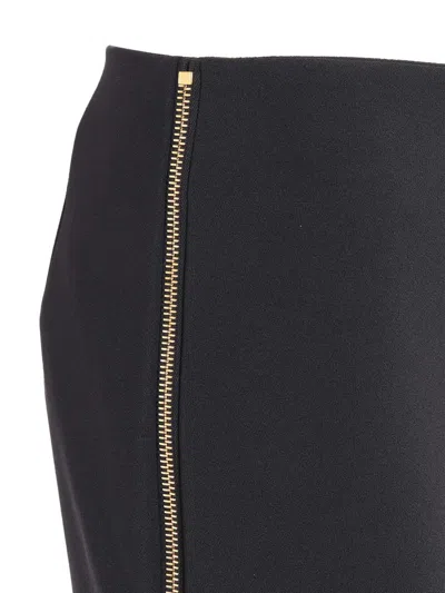 Elisabetta Franchi High Waist Back Slit Knee-length Skirts In Black