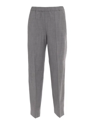 Fabiana Filippi Bistretch Wool Jogging Trousers With Filo Diamante In Gray