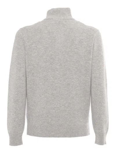 Kangra Cashmere Knitted Jacket With Buttons And Pockets In White