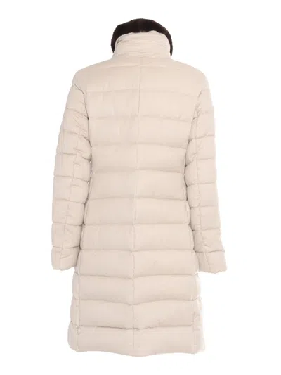 Moorer Vetiver Padded Coat In Beige