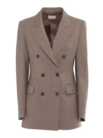 P.a.r.o.s.h Double Breasted Jacket In Gray