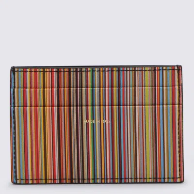 Shop Paul Smith Black Multicolour Leather Cardholder