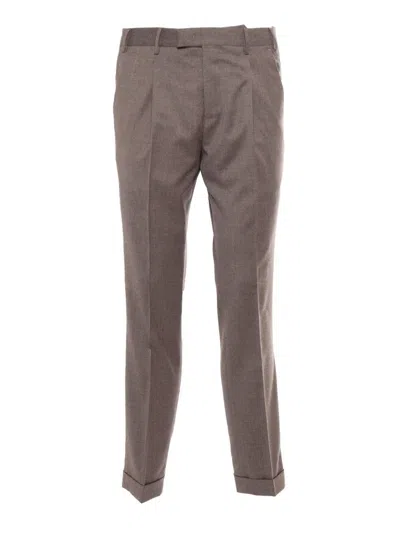 Pt01 Belt Loop Casual Pants In Brown