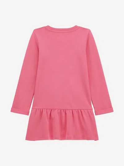 Guess Girls Logo Jersey Dress In Pink