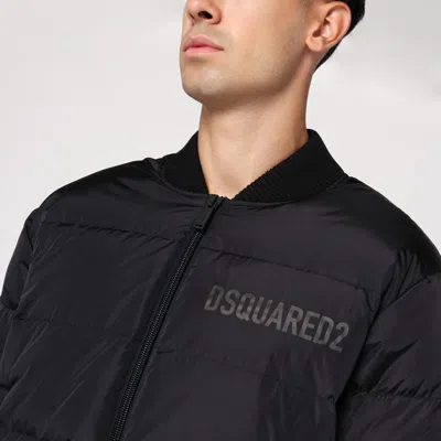 Shop Dsquared2 Nylon Puffer Bomber Jacket In Black