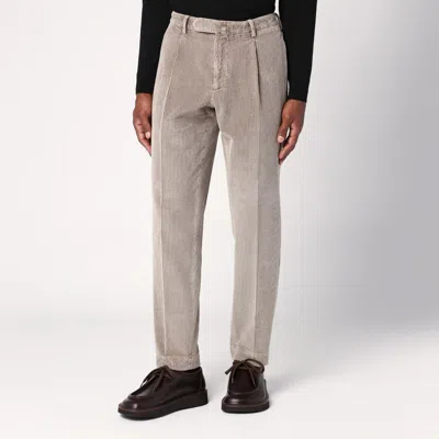 Shop Santaniello Corduroy Trousers In Beige