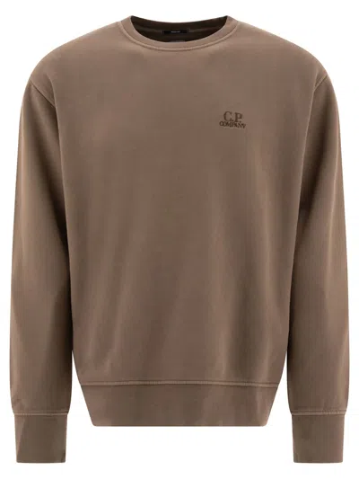 Shop C.p. Company Sweatshirt With Embroidered Logo Sweatshirts In Green