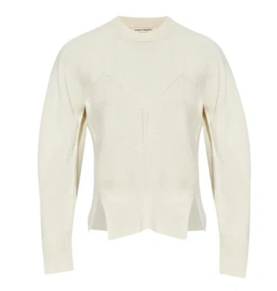 Alexander Mcqueen Chevron Corset Pullover Clothing In White