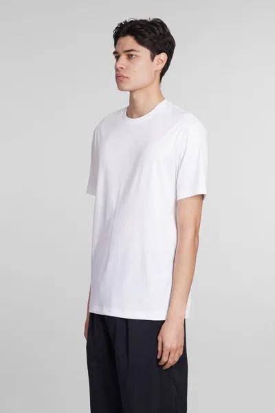 Giorgio Armani Men Stretch Viscose Jersey Crew Neck T-shirt In White
