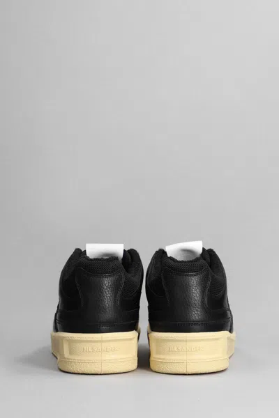 Jil Sander Panelled Low-top Leather Sneakers In Black