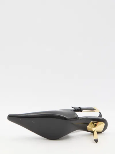 Shop Saint Laurent Lee Slingback Pumps In Black