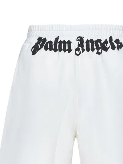 Shop Palm Angels Shorts In Off White Black