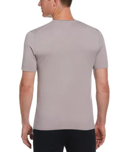 Shop Perry Ellis Men's Tech Knit Sweater T-shirt In Gull Gray,beige