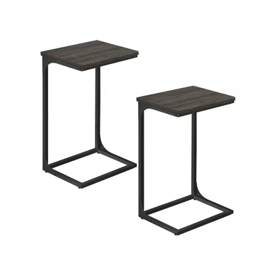 Breebe C-shaped End Table Ebonized Oak Finish And Black