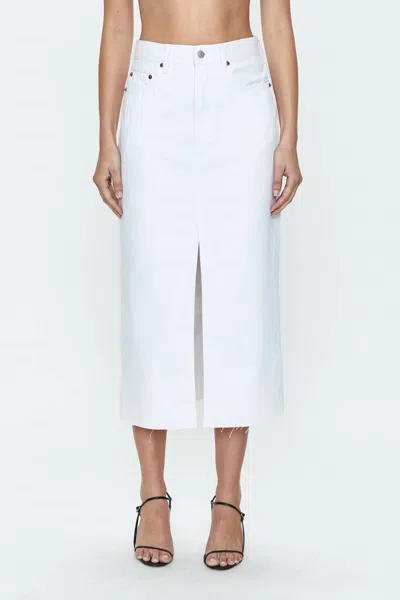 Pistola Denim Alice Midi Skirt In White In White