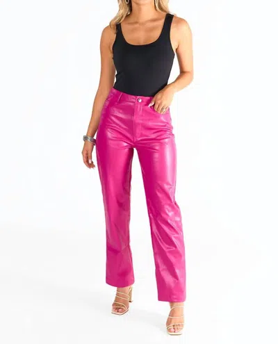 Buddylove Gomez Vegan Leather Pants In Fuchsia In Pink