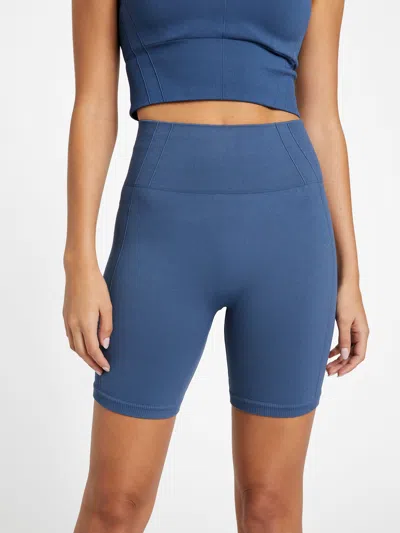 Guess Factory Cara Nylon Bike Shorts In Blue