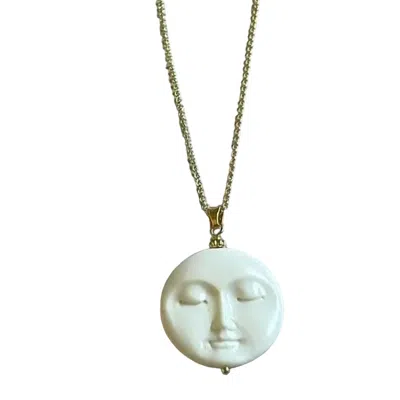Tramps+thieves Women's Moon Necklace In Cream In White