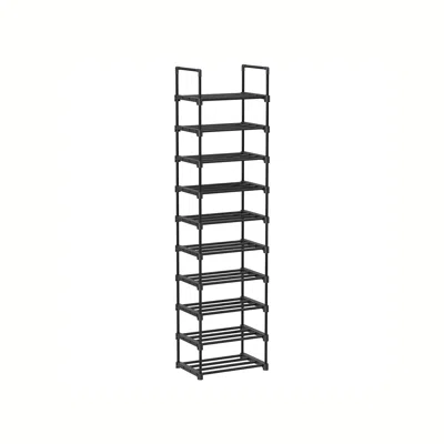 Breebe Black Portable 10-shelf Shoe Rack