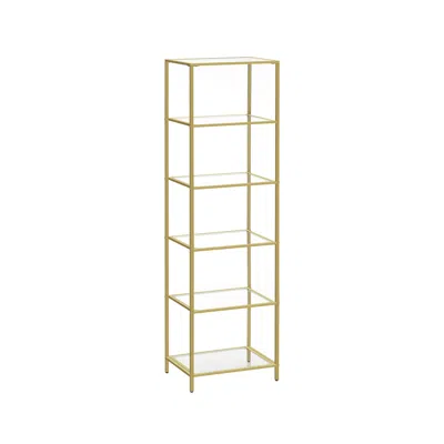 Breebe 6-tier Bookcase, Slim Shelving Unit