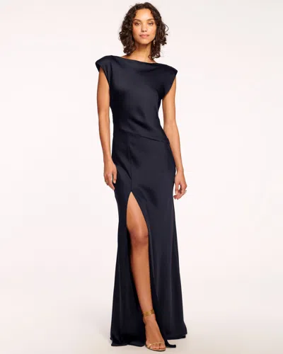 Ramy Brook Joanna Cowl Back Gown In Navy