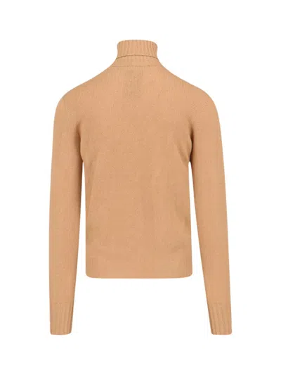 Drumohr Camel Wool Turtleneck In Brown