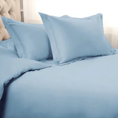 Homezia Light Blue King Cotton Blend 1200 Thread Count Washable Duvet Cover Set