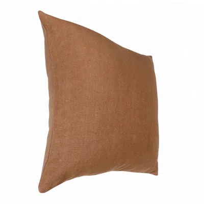 Homezia 20" X 20" Brown Linen Zippered Pillow